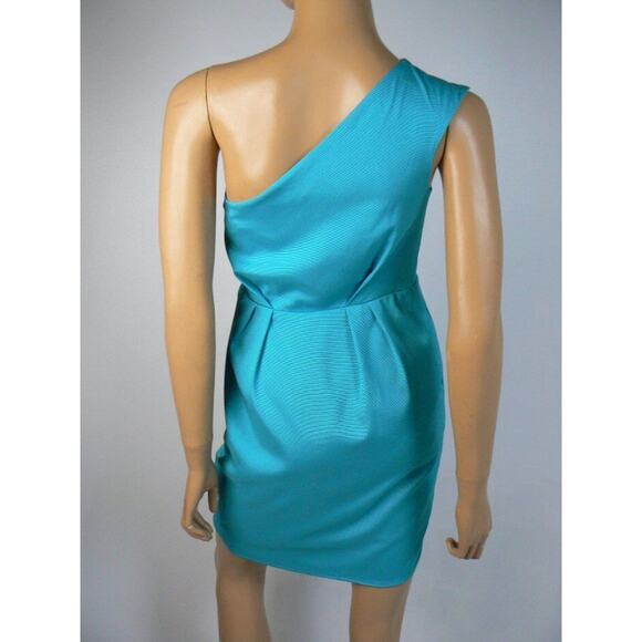$108 BCBGeneration by BCBG Atlantis Blue Textured One Shoulder Dress 0 NWT B717 - Picture 6 of 6